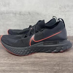 Nike React Infinity Flyknit Shoes Mens 13 Running Sneakers Black Red CU1443-001